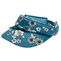 Flower Print Visor w/ Bow Tie Crown